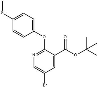 5-Bromo-2-(4-methylsulfanyl-phenoxy)-nicotinic acid tert-butyl ester Structure