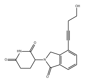 2,6-Piperidinedione, 3-[1,3-dihydro-4-(4-hydroxy-1-butyn-1-yl)-1-oxo-2H-isoindol-2-yl]- Structure