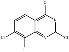 Quinazoline, 2,4,7-trichloro-8-fluoro- Structure