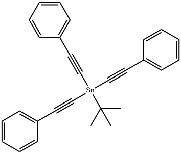 Stannane, (1,1-dimethylethyl)tris(phenylethynyl)- (9CI) Structure