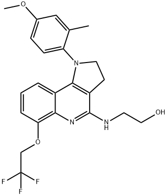 Ethanol, 2-[[2,3-dihydro-1-(4-methoxy-2-methylphenyl)-6-(2,2,2-trifluoroethoxy)-1H-pyrrolo[3,2-c]quinolin-4-yl]amino]- Structure