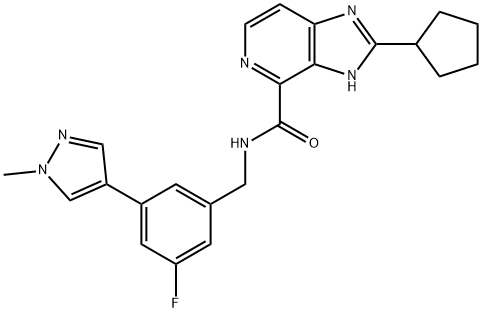 2-cyclopentyl-N-[[3-fluoro-5-(1-methyl-1H-pyrazol-4-yl)phenyl]methyl]-3H-Imidazo[4,5-c]pyridine-4-carboxamide Structure