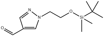 1H-Pyrazole-4-carboxaldehyde, 1-[2-[[(1,1-dimethylethyl)dimethylsilyl]oxy]ethyl]- Structure