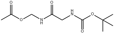 Carbamic acid, N-[2-[[(acetyloxy)methyl]amino]-2-oxoethyl]-, 1,1-dimethylethyl ester Structure