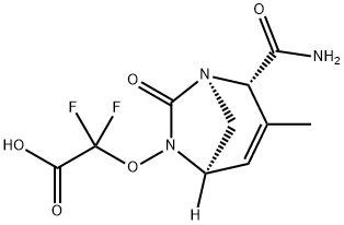 Acetic acid, 2-[[(1R,2S,5R)-2-(aminocarbonyl)-
3-methyl-7-oxo-1,6-diazabicyclo[3.2.1]oct-3-
en-6-yl]oxy]-2,2-difluoro- Structure