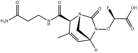 Acetic acid, 2-[[(1R,2S,5R)-2-[[(3-amino-3-
oxopropyl)amino]carbonyl]-3-methyl-7-oxo-1,
6-diazabicyclo[3.2.1]oct-3-en-6-yl]oxy]-2-
fluoro-, (2S) Structure