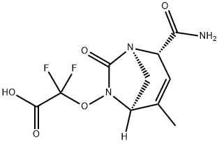 Acetic acid, 2-[[(1R,2S,5R)-2-(aminocarbonyl)-
4-methyl-7-oxo-1,6-diazabicyclo[3.2.1]oct-3-
en-6-yl]oxy]-2,2-difluoro- Structure