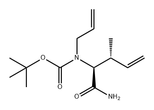 Carbamic acid, N-[(1S,2R)-1-(aminocarbonyl)-2-methyl-3-buten-1-yl]-N-2-propen-1-yl-, 1,1-dimethylethyl ester Structure