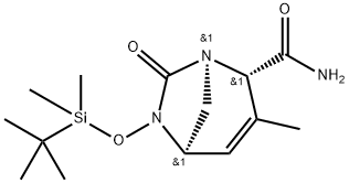 (2S,5R)-6-(tert-butyldimethylsilyloxy)-3-methyl-7-oxo-1,6-diazabicyclo[3.2.1]oct-3-ene-2-carboxamide Structure