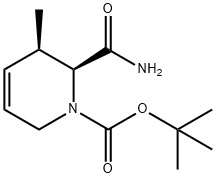 1(2H)-Pyridinecarboxylic acid, 2-(aminocarbonyl)-3,6-dihydro-3-methyl-, 1,1-dimethylethyl ester, (2S,3R)- 구조식 이미지