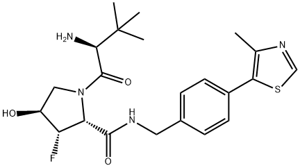 L-Prolinamide, 3-methyl-L-valyl-3-fluoro-4-hydroxy-N-[[4-(4-methyl-5-thiazolyl)phenyl]methyl]-, (3S,4S)- 구조식 이미지