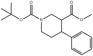 1-tert-Butyl 3-methyl 4-phenylpiperidine-1,3-dicarboxylate Structure