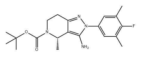 5H-Pyrazolo[4,3-c]pyridine-5-carboxylic acid, 3-amino-2-(4-fluoro-3,5-dimethylphenyl)-2,4,6,7-tetrahydro-4-methyl-, 1,1-dimethylethyl ester, (4S)- Structure