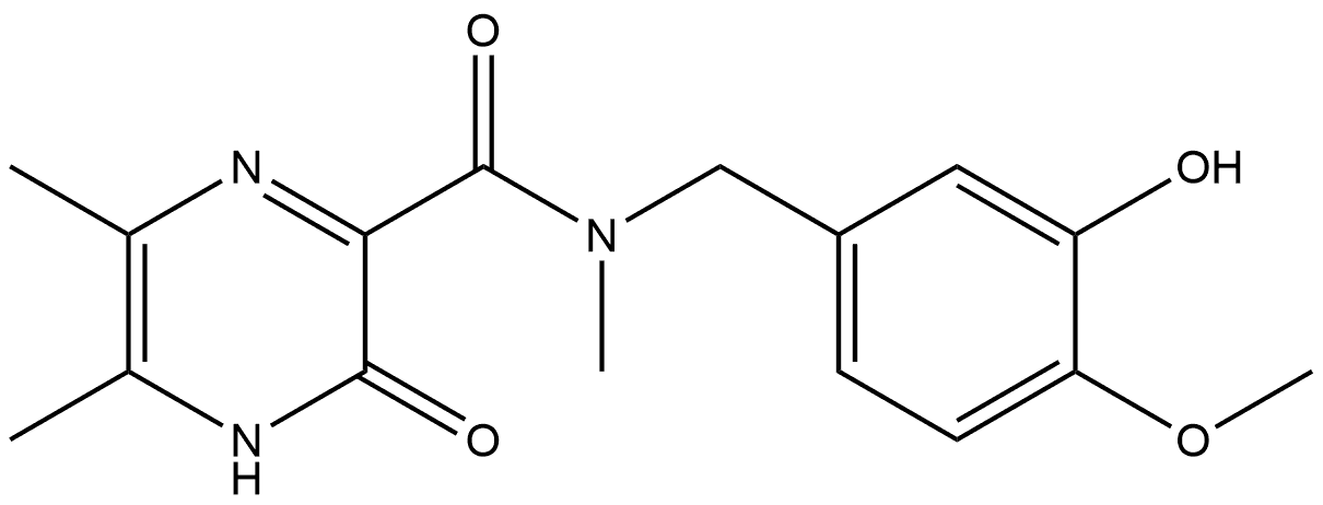 3,4-Dihydro-N-[(3-hydroxy-4-methoxyphenyl)methyl]-N,5,6-trimethyl-3-oxo-2-pyrazinecarboxamide Structure