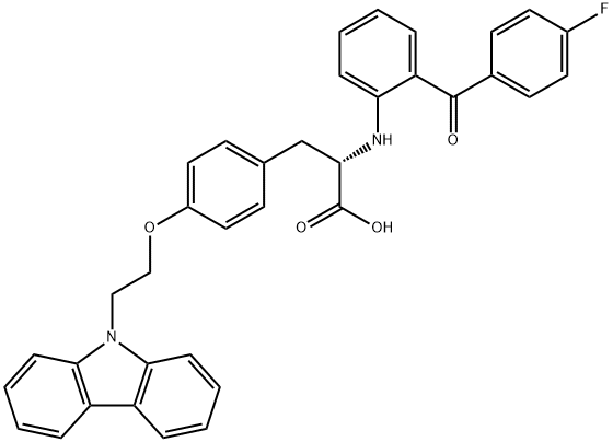 Tyrosine, O-[2-(9H-carbazol-9-yl)ethyl]-N-[2-(4-fluorobenzoyl)phenyl]- Structure
