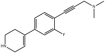 2-Propyn-1-amine, 3-[2-fluoro-4-(1,2,3,6-tetrahydro-4-pyridinyl)phenyl]-N,N-dimethyl- Structure