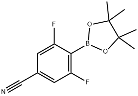 Benzonitrile, 3,5-difluoro-4-(4,4,5,5-tetramethyl-1,3,2-dioxaborolan-2-yl)- Structure