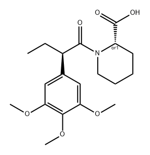 2-Piperidinecarboxylic acid, 1-[(2R)-1-oxo-2-(3,4,5-trimethoxyphenyl)butyl]-, (2S)-rel- 구조식 이미지