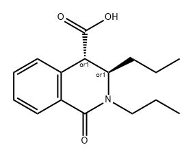 4-Isoquinolinecarboxylic acid, 1,2,3,4-tetrahydro-1-oxo-2,3-dipropyl-, (3R,4S)-rel- Structure