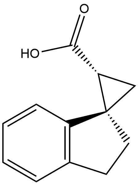 rel-(1R,2R)-2′,3′-Dihydrospiro[cyclopropane-1,1′-[1H]indene]-2-carboxylic acid Structure