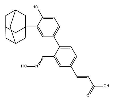 2-Propenoic acid, 3-[4'-hydroxy-2-[(hydroxyimino)methyl]-3'-tricyclo[3.3.1.13,7]dec-1-yl[1,1'-biphenyl]-4-yl]-, (2E)- 구조식 이미지