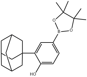 Phenol, 4-(4,4,5,5-tetramethyl-1,3,2-dioxaborolan-2-yl)-2-tricyclo[3.3.1.13,7]dec-1-yl- Structure