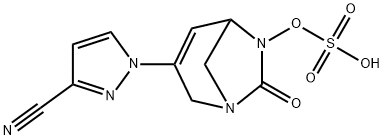 Sulfuric acid, mono[3-(3-cyano-1H-pyrazol-1-
yl)-7-oxo-1,6-diazabicyclo[3.2.1]oct-3-en-6-yl]
ester Structure