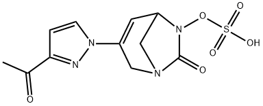 Sulfuric acid, mono[3-(3-acetyl-1H-pyrazol-1-
yl)-7-oxo-1,6-diazabicyclo[3.2.1]oct-3-en-6-yl]
ester Structure