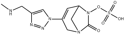 Sulfuric acid, mono[3-[4-[(methylamino)
methyl]-1H-1,2,3-triazol-1-yl]-7-oxo-1,6-diazab
icyclo[3.2.1]oct-3-en-6-yl] ester Structure