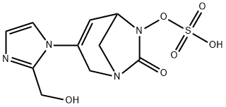 Sulfuric acid, mono[3-[2-(hydroxymethyl)-1H
imidazol-1-yl]-7-oxo-1,6-diazabicyclo[3.2.1]
oct-3-en-6-yl] ester Structure