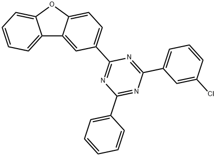 1,3,5-Triazine, 2-(3-chlorophenyl)-4-(2-dibenzofuranyl)-6-phenyl- Structure