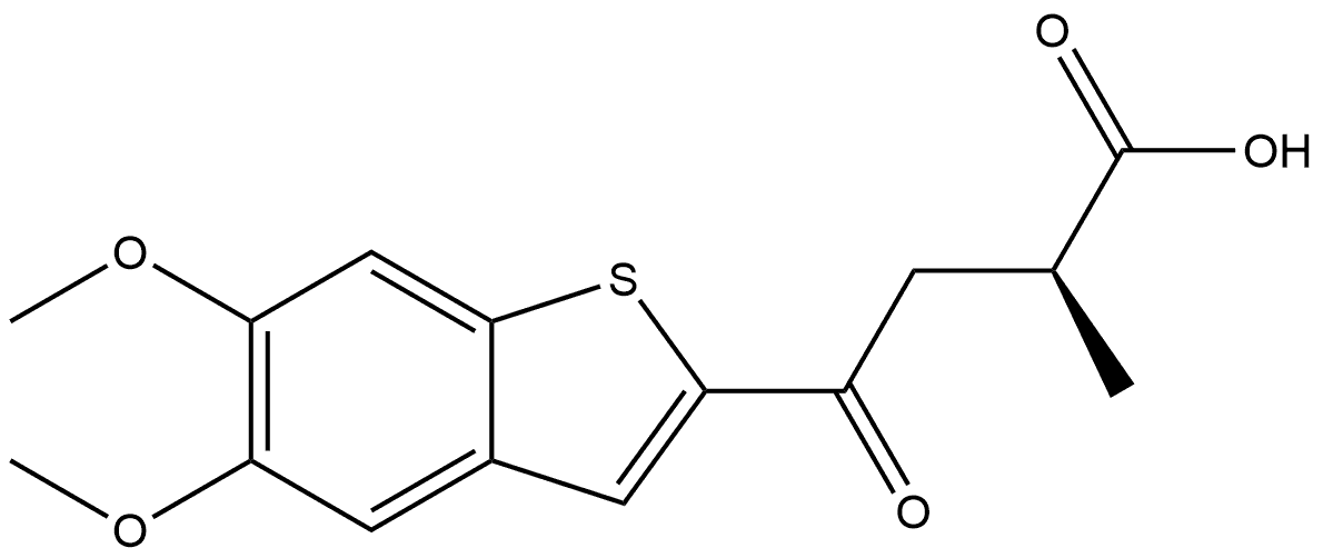 Benzo[b]thiophene-2-butanoic acid, 5,6-dimethoxy-α-methyl-γ-oxo-, (αS)- Structure