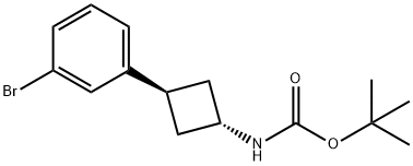 tert-butyl N-[(1r,3r)-3-(3-bromophenyl)cyclobutyl]carbamate Structure