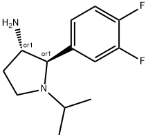 rac-(2R,3S)-2-(3,4-difluorophenyl)-1-(propan-2-yl)pyrrolidin-3-amine, trans Structure