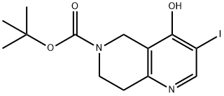 tert-butyl 4-hydroxy-3-iodo-5,6,7,8-tetrahydro-1,6-naphthyridine-6-carboxylate 구조식 이미지