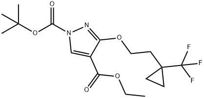 1-(tert-butyl) 4-ethyl 3-(2-(1-(trifluoromethyl)cyclopropyl)ethoxy)-1H-pyrazole-1,4-dicarboxylate Structure