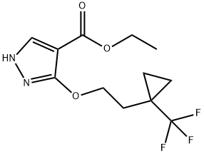 ethyl 3-(2-(1-(trifluoromethyl)cyclopropyl)ethoxy)-1H-pyrazole-4-carboxylate Structure