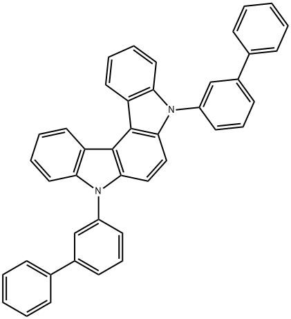 Indolo[2,3-c]carbazole, 5,8-bis([1,1'-biphenyl]-3-yl)-5,8-dihydro- Structure