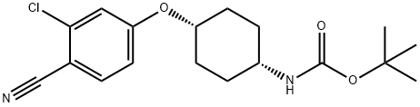 Carbamic acid, N-[cis-4-(3-chloro-4-cyanophenoxy)cyclohexyl]-, 1,1-dimethylethyl ester Structure