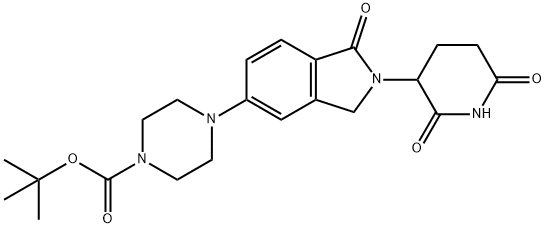 1-Piperazinecarboxylic acid, 4-[2-(2,6-dioxo-3-piperidinyl)-2,3-dihydro-1-oxo-1H-isoindol-5-yl]-, 1,1-dimethylethyl ester Structure