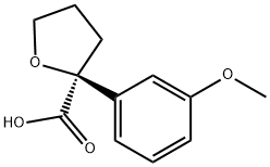 (2S)-Tetrahydro-2-(3-methoxyphenyl)-2-furancarboxylic acid Structure