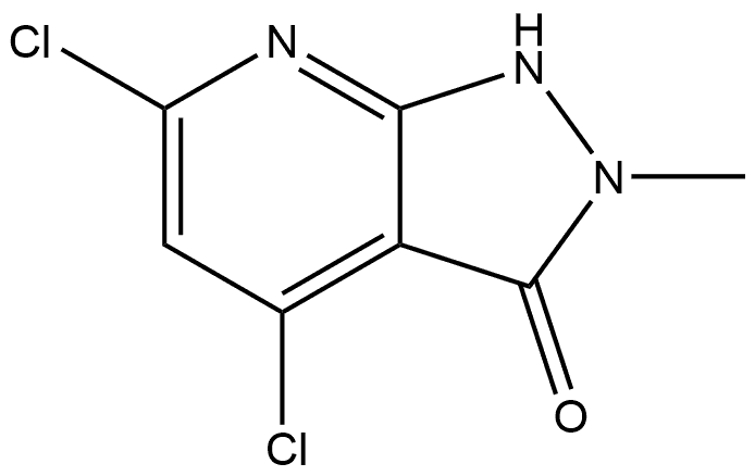 4,6-dichloro-2-methyl-1H-pyrazolo[3,4-b]pyridin-3(2H)-one Structure