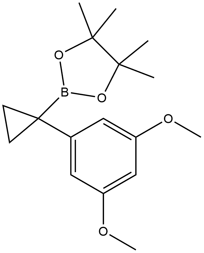 2-[1-(3,5-dimethoxyphenyl)cyclopropyl]-4,4,5,5-tetramethyl-1,3,2-dioxaborolane Structure