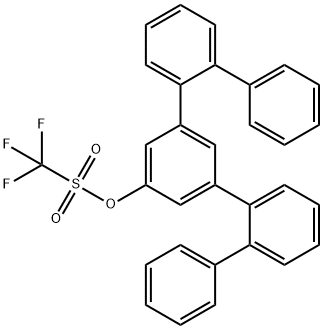 Methanesulfonic acid, 1,1,1-trifluoro-, [1,1':2',1'':3'',1''':2''',1''''-quinquephenyl]-5''-yl ester Structure