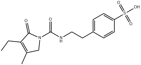 Benzenesulfonic acid, 4-[2-[[(3-ethyl-2,5-dihydro-4-methyl-2-oxo-1H-pyrrol-1-yl)carbonyl]amino]ethyl]- Structure