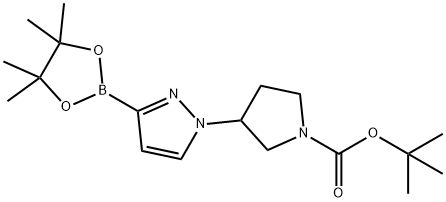 1,1-Dimethylethyl 3-[3-(4,4,5,5-tetramethyl-1,3,2-dioxaborolan-2-yl)-1H-pyrazol-1-yl]-1-pyrrolidinecarboxylate Structure