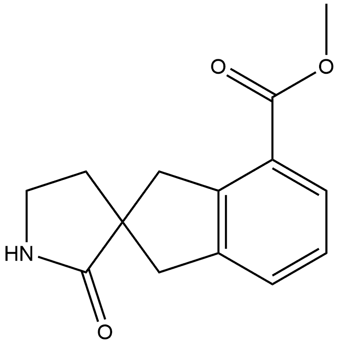 Spiro[2H-indene-2,3′-pyrrolidine]-4-carboxylic acid, 1,3-dihydro-2′-oxo-, methyl ester Structure