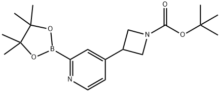 1-Azetidinecarboxylic acid, 3-[2-(4,4,5,5-tetramethyl-1,3,2-dioxaborolan-2-yl)-4-pyridinyl]-, 1,1-dimethylethyl ester Structure