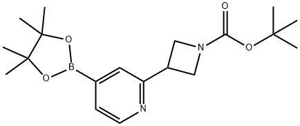 1-Azetidinecarboxylic acid, 3-[4-(4,4,5,5-tetramethyl-1,3,2-dioxaborolan-2-yl)-2-pyridinyl]-, 1,1-dimethylethyl ester Structure