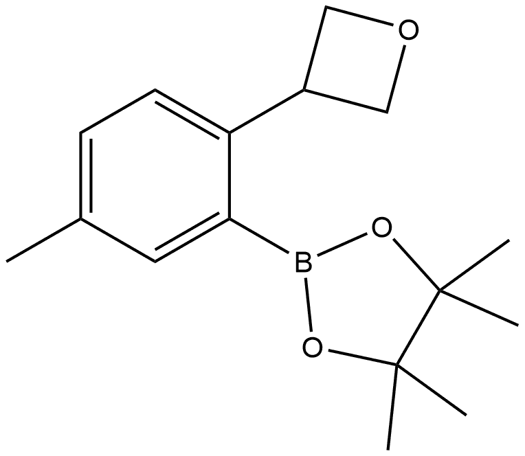 4,4,5,5-Tetramethyl-2-[5-methyl-2-(3-oxetanyl)phenyl]-1,3,2-dioxaborolane 구조식 이미지